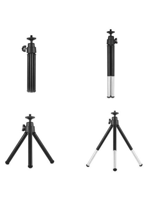 Sunshine - 2-Section Extendable Desktop Tripod Stand Holder 0.25inch Black/Silver