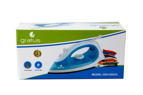 Gratus 1200W Ceramic Soleplate Steam Iron - Dry / Steam GSI1200UC