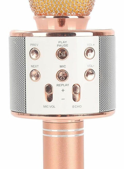 Generic Multi-Functional Wireless Bluetooth Karaoke Microphone Bk-858 Rose Gold