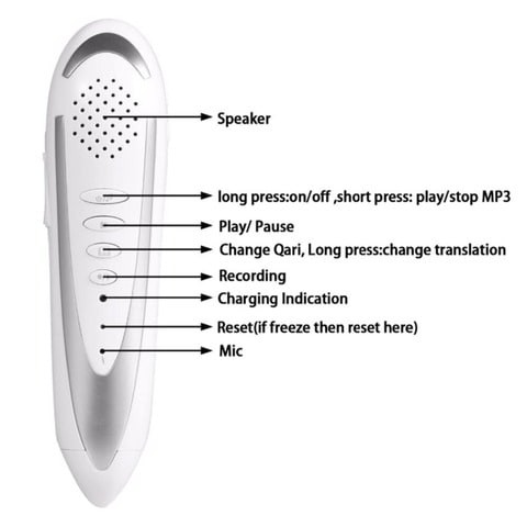 Digital Quran Reading Pen, 24CM Book Size,With Extra Books, Inside 8GB Memory With 10 Reciters Voices / 10 Languages