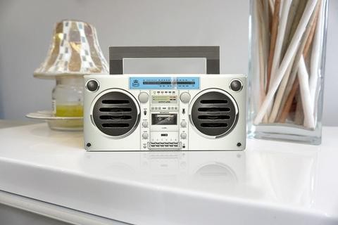 GPO Retro - Bronx Boombox Bluetooth Portable Speaker - Silver