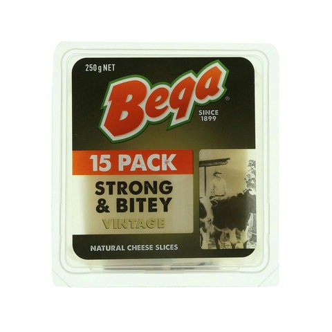 Bega Strong and Bitey Vintage Natural Cheese Slices 250g