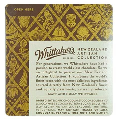 Whittaker&#39;s Cocoa Samua Smooth Dark Chocolate 100g