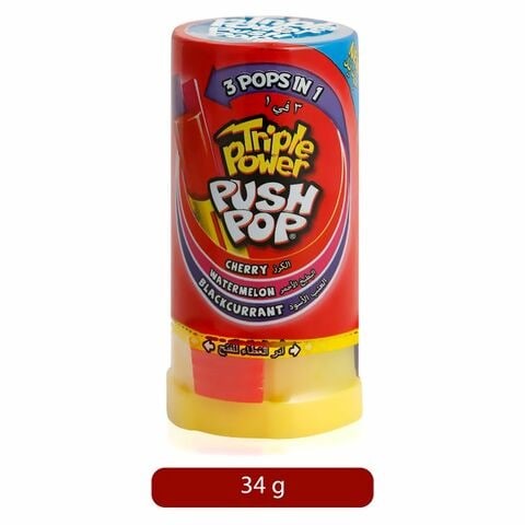 Bazooka Push Pop Triple Power Candy 34g x12