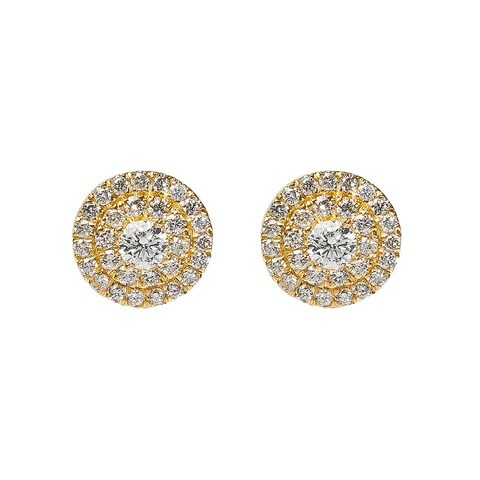 18k SOLITAIRE  QUARTER CARAT DIAMOND EARRING 0.5 CTS-Yellow Gold