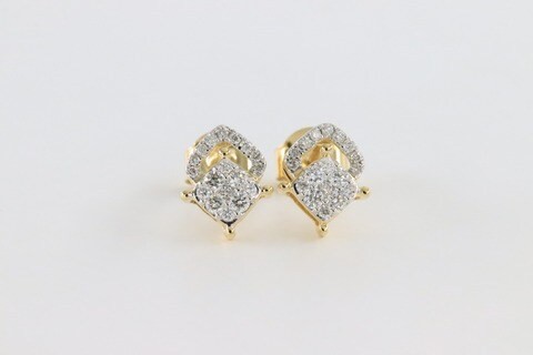 18k ILLUSION DIAMOND EARRING 0.25 CTS-White Gold