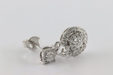 18k ILLUSION DIAMOND EARRING 0.43 CTS-White Gold