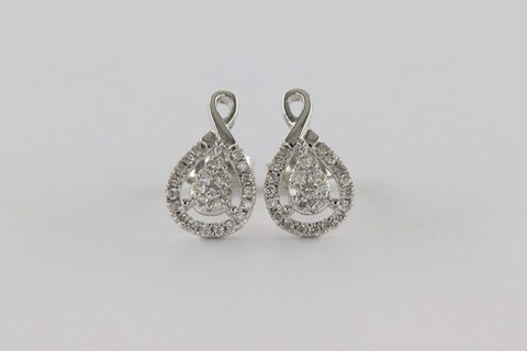 18k ILLUSION DIAMOND EARRING 0.24 CTS-Yellow Gold