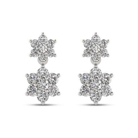 18k NAKSHATRA DIAMOND EARRING 0.37 CTS-White Gold