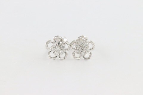 18k ILLUSION DIAMOND EARRING 0.27 CTS-Yellow Gold