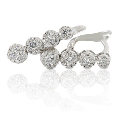 18k ILLUSION DIAMOND EARRING 0.78 CTS-White Gold