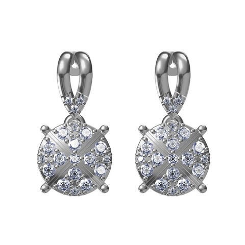 18k ILLUSION DIAMOND EARRING 0.28 CTS-White Gold