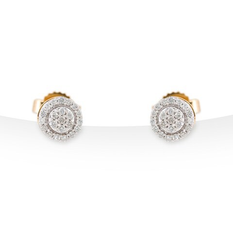 18k ILLUSION DIAMOND EARRING 0.14 CTS-Yellow Gold