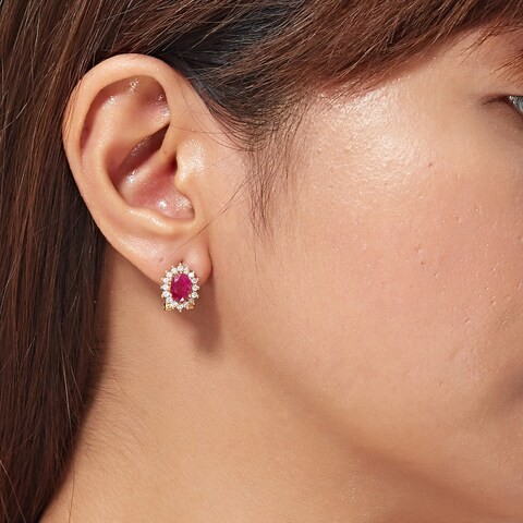 18k DIANA RUBY EARRING 0.5 CTS-White Gold