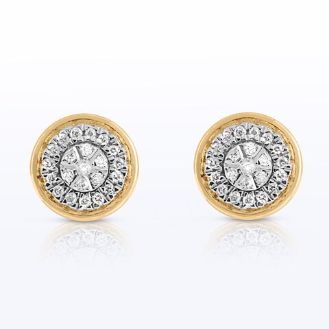 18k ILLUSION DIAMOND EARRING 0.13 CTS-Yellow Gold