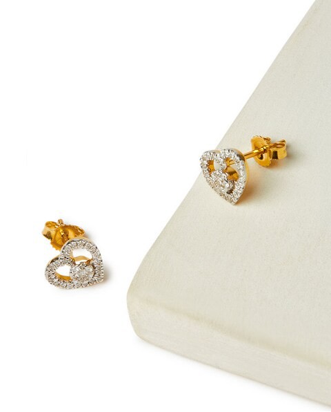 18k ILLUSION DIAMOND EARRING 0.24 CTS-Yellow Gold