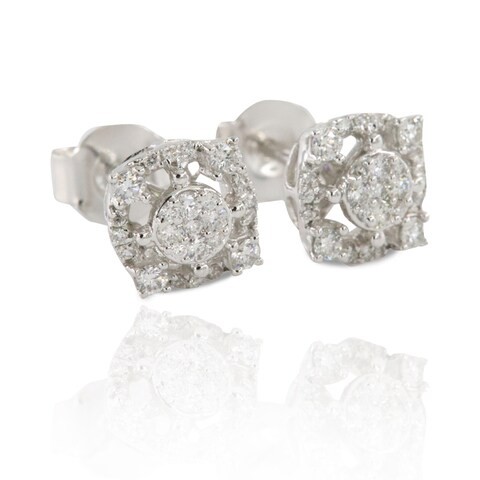 18k ILLUSION DIAMOND EARRING 0.28 CTS-White Gold