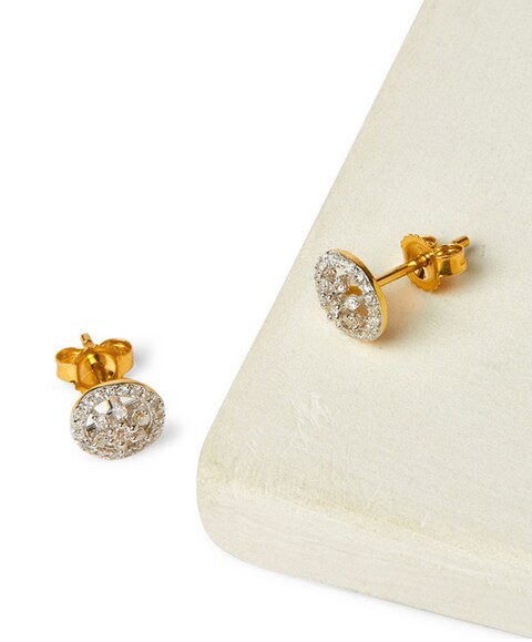 18k ILLUSION DIAMOND EARRING 0.19 CTS-Yellow Gold