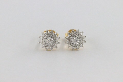 18k ILLUSION DIAMOND EARRING 0.29 CTS-White Gold