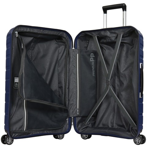 Eminent Brand 3-Piece-Set of Hardsided PP 4 Twin-Wheel Spinner Luggage Trolley in Dark Blue Color B0011-3_DBL