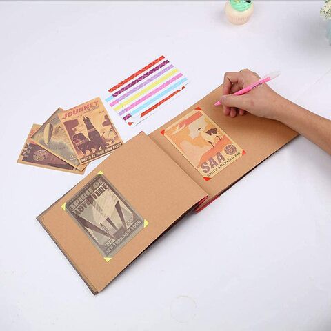 Doreen Our Adventure Book Set Handmade DIY Family Scrapbook Photo Album Expandable 11.6 x 7.5 Inches 80 Pages（GC1134A）