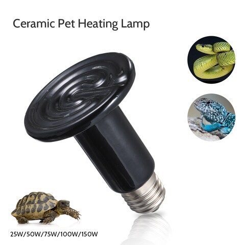 Generic-AC220-230V 150W Ceramic Heat Emitter Light Pet Reptile Broder Lamp Bulb E26/E27 Base Holder Socket Portable