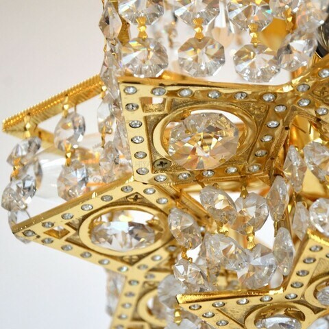 Indoor Crystal 24K Gold Plated Chandelier Light - Italy 5000-30-PL-4xE14 Bulb- Gold