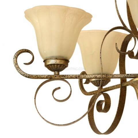 Uplight Chandelier HLH-24108 5Arms-Brown