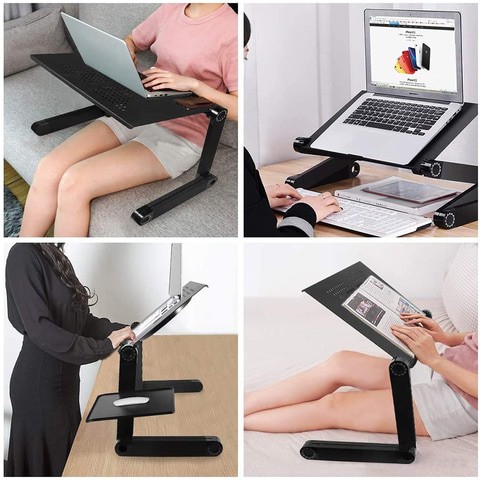 DEO KING Metal Adjustable Laptop Table With Mouse Board