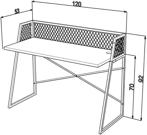 HomeCanvas Lursa Computer Desk with Hutch Home Office Workstation Modern Industrial design Ideal for Gaming and Study - Walnut/Black - 110x91x53cm