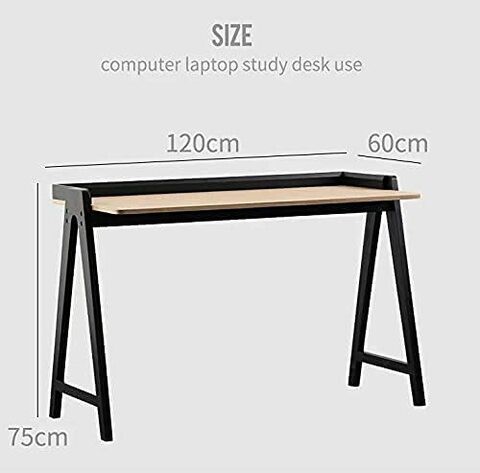 KAI Desk, Modern Nordic Desk, Study desk, Computer Desk for home office with Solid Wood Base & Oak Top By Daamudi (Grey)