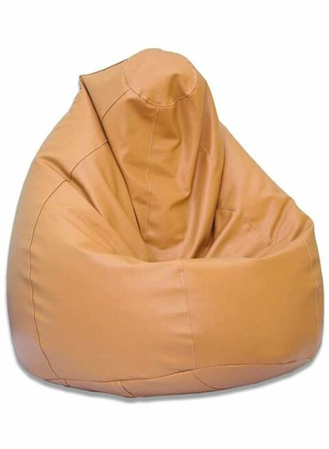 Luxe Decora PVC Leather Bean Bag Beige