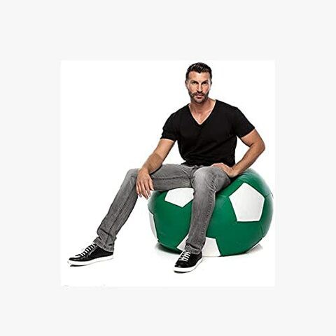 Luxe Decora Football Bean Bag - Green/White