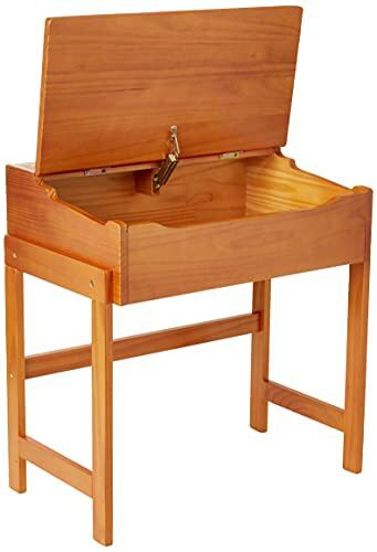 Lipper International Child&#39;s Slanted Top Desk &amp; Chair, Pecan Finish