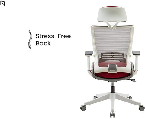 KIKO Chair, Ergonomic Folding Design, Premium Office &amp; Computer Chair by Navodesk (RED)