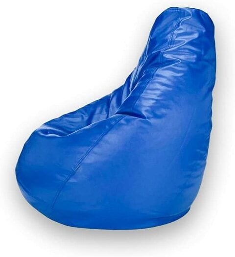 Luxe Decora PVC Leather Bean Bag Combo (Grey &amp; Blue)