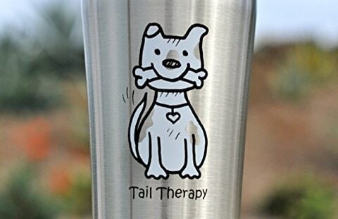 Tail Therapy Dog 18-Ounce Insulated Stainless Steel Coffee Tumbler -- Sleek design, great to keep drinks hot or cold on the go