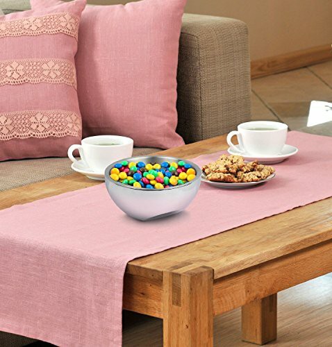 Estilo Stainless Steel Nut and Candy Dish, Dual Angle Double-wall Serving Bowl, 7.75 inches diameter