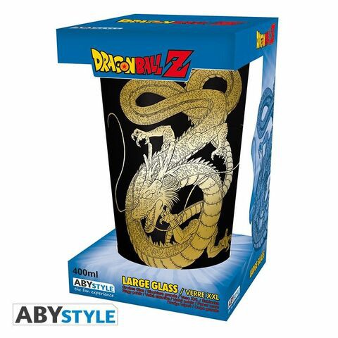 Shenron the Divine Dragon Seven Dragon Balls Design Dragon Ball Z Licensed Black 400 ml High Quality Large Glass