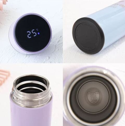 ALISSA 500ml Stainless Steel Thermos Bottle with LED Temperature Display Thermal Cup Vacuum Flask Intelligent Thermos For Tea Coffee Water Health Drinks (Blue Pink)