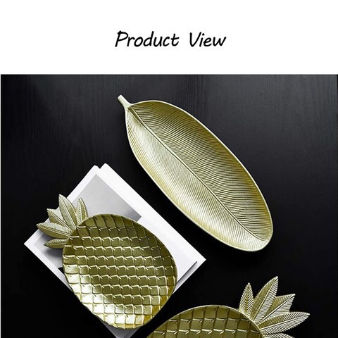 LINGWEI Wooden Made Pine Apple Shaped 2 pcs set Jewelry Plate Ring Dish Serving Dish Vanity Tray for Dresser Christmas Birthday Wedding Gifts Home Decor