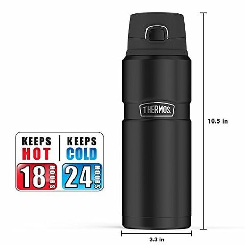 Thermos Stainless King 24 Ounce Drink Bottle, Matte Black