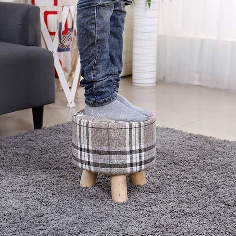 Paddia Foot Stool Rest Ottoman Shoe Bench Sofa Bench Round Taburete Stools Chair Living Room Bedroom Vintage Seat Stool Pouffe Chair (28*28*28Cm, A)