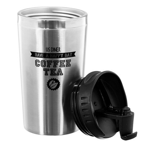 Stainless Steel Double Wall Travel Mug - Black