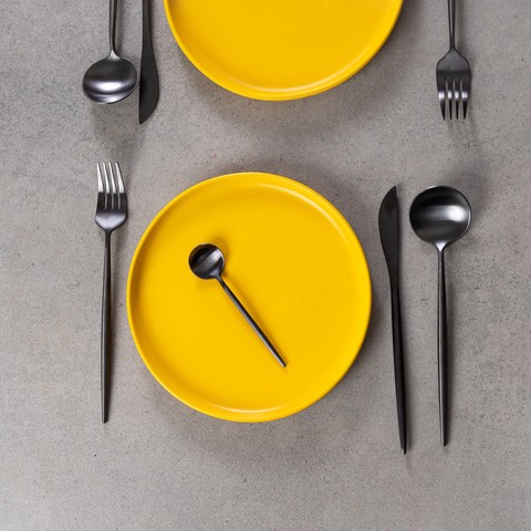 Elba Ceramic Yellow Dinner Plate| High End Dinner Sets ( 8 inch)