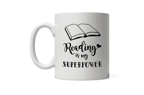 Giftmate Reading Printed Ceramic Tea and Coffee Mug 320ml