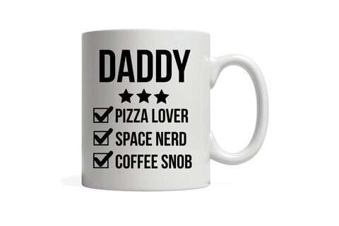 Daddy Pizza Lover Printed Ceramic Tea and Coffee Mug 320ml   Coffee Mug   Tea Mug   Mug for Tea   Mug for Coffee   Mug for Gifting   Ceramic Coffee Mug   Printed Coffee Mug