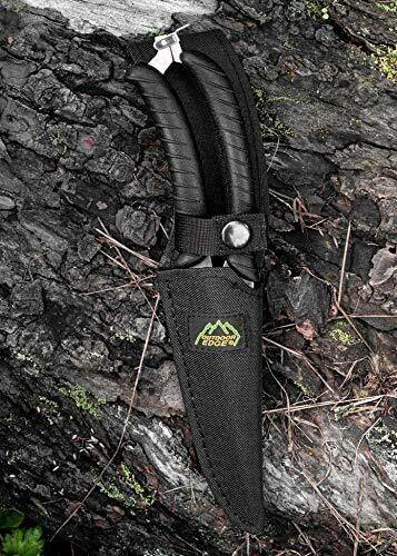 Outdoor Edge Game Shears - Spring Loaded with Serrated and Bone-Breaking Notch for Quartering Birds, Small Game, Fish Nylon Belt Sheath