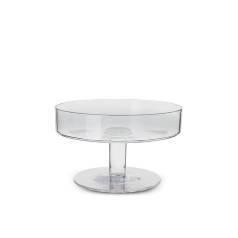 Al Hoora 17*17*H20cm Round Acrylic Cake Serving Clear Stand With Gold Pattern Clear Cover And Simple Round Knob And Box