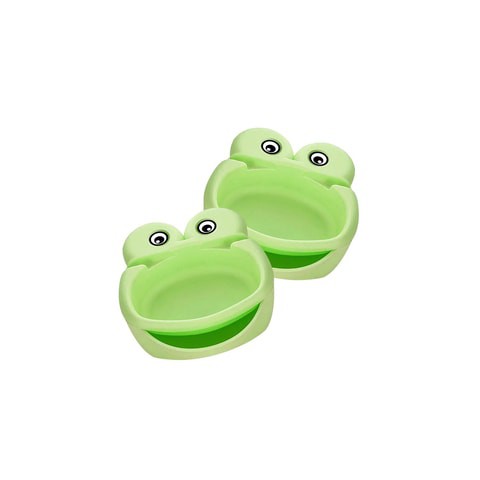 1PC. Frog Snack Bowl, Double Dish Nut Bowl with Cell phone Holder Slot, Serving for Pistachio, Sunflower Seeds &Peanuts, Green.